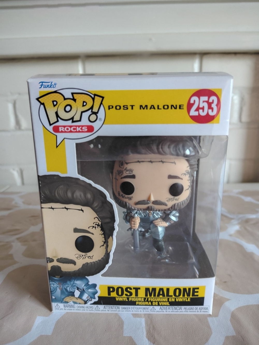 Funko Pop! Post Malone Vinyl Figure - Blue, White, Yellow Accents